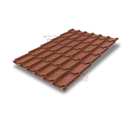 Металлочерепица классик плюс RAL8004 Drap-0.45