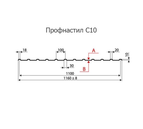 Профнастил нержавеющий С10 0.35 AISI 430