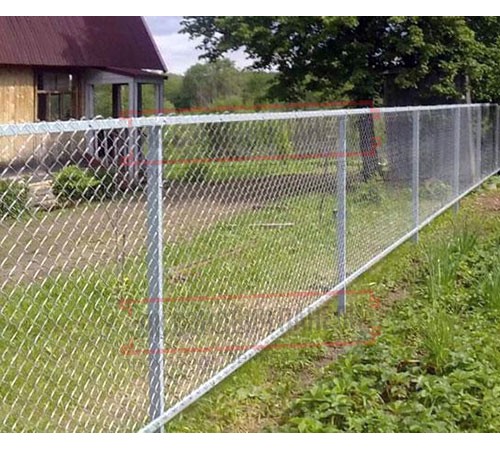 Сетка рабица оцинкованная 1,5x10 м, ячейка 50x50x2,5.