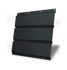 Софит металлический центральная перфорация 0,5 GreenCoat Pural matt с пленкой RR2Н3 (RAL 7016 антрацитово-серый)