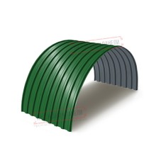 Профнастил МП20ПГ-0.7, Ширина-1100, Полиэстер RAL6002